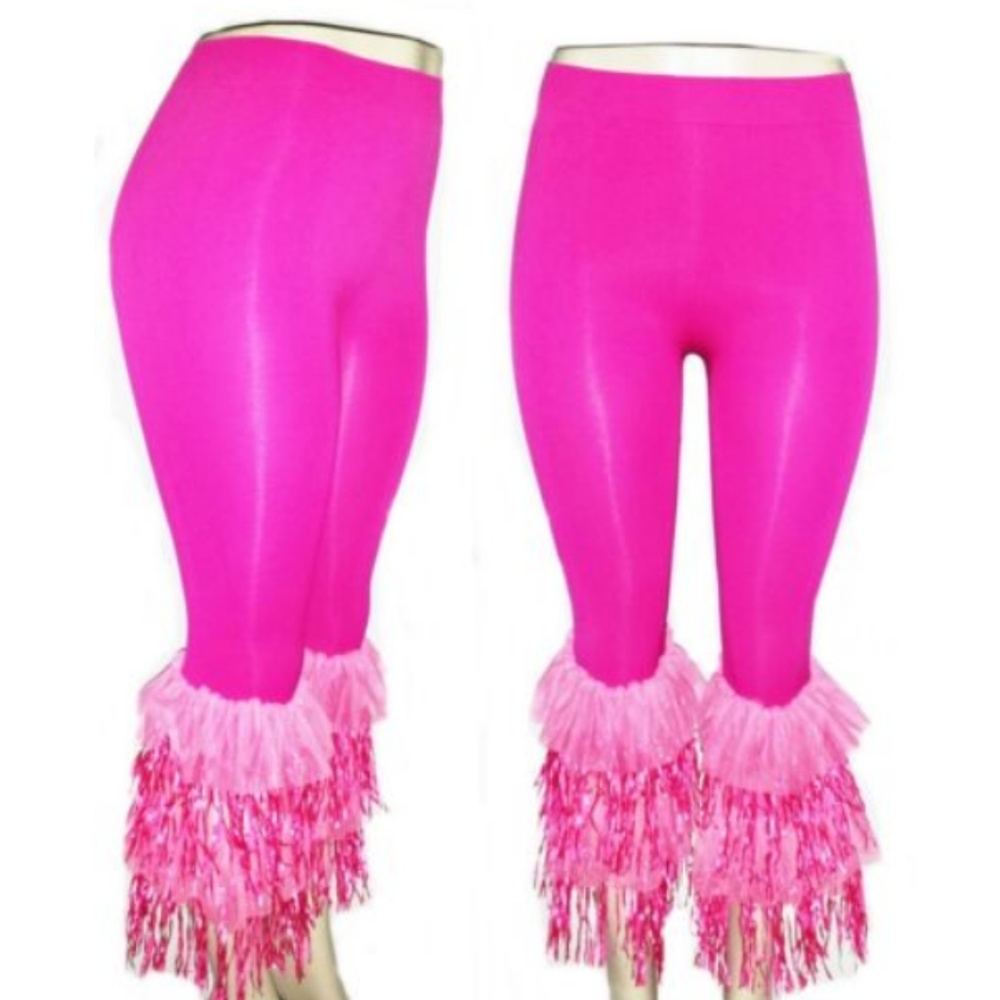 Sexy Pink Pom Pom Spandex Legging.
